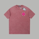 Chrome Hearts Diamond Sanskrit letter logo short-sleeved T-shirt Burgundy 25529