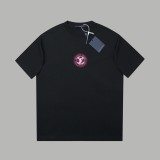 Louis Vuitton Silicone hot stamping design letter logo short sleeve T-shirt Black 25529