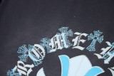 Chrome Hearts Diamond cross logo lettering print short-sleeved T-shirt Black 25529
