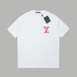 Louis Vuitton Suede diamond logo short sleeve T-shirt White 25529