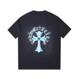 Chrome Hearts Diamond cross logo lettering print short-sleeved T-shirt Black 25529