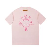 Louis Vuitton Silicone hot stamping design letter logo short sleeve T-shirt Pink 25529