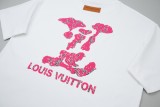 Louis Vuitton Suede diamond logo short sleeve T-shirt White 25529