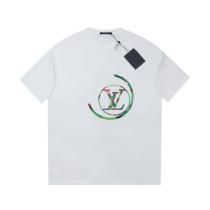 Louis Vuitton Grid globe logo short sleeve T-shirt White 25529