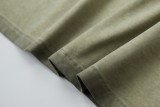 alexanderwang 25SS Denim patch letter hot diamond short-sleeved T-shirt Army Green 25529