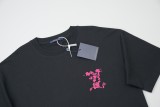 Louis Vuitton Suede diamond logo short sleeve T-shirt Black 25529