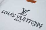 Louis Vuitton 1854 Letter patch diamond logo short sleeve T-shirt White 25529