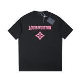 Louis Vuitton Three-dimensional thick letter logo short-sleeved T-shirt Black 25529