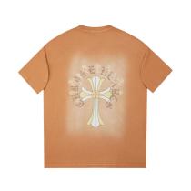 Chrome Hearts Diamond cross logo lettering print short-sleeved T-shirt Yellow 25529