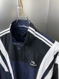 Balenciaga catwalk new standard double B embroidery indigo patchwork sports suit /Top Jacket 250725