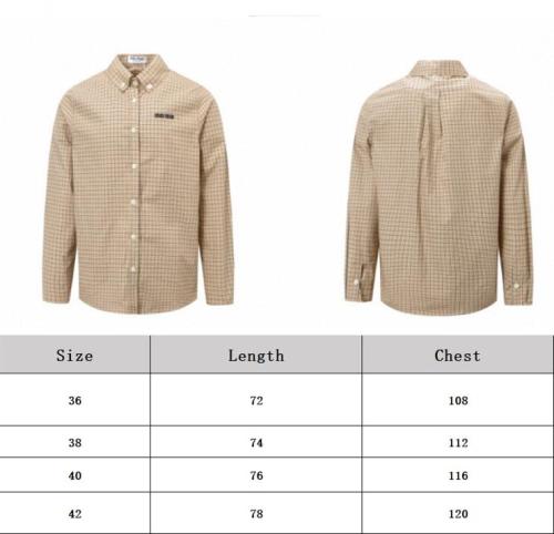 Miu Miu check embroidered long-sleeved shirt 250724