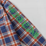 Chrome Hearts new striped plaid stitching silver button cardigan shirt 250724