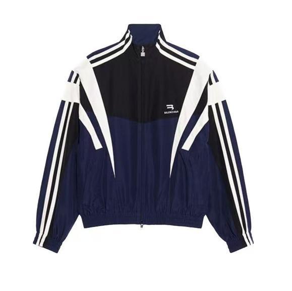 Balenciaga catwalk new standard double B embroidery indigo patchwork sports suit /Top Jacket 250725