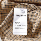 Miu Miu check embroidered long-sleeved shirt 250724