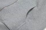 CELINE logo embroidered hooded cardigan Grey 250804