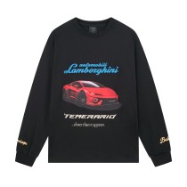 Balenciaga co-branded Lamborghini printed long-sleeved T-shirt Black 250804