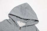 CELINE logo embroidered hooded cardigan Grey 250804