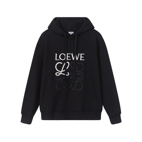 Loewe embroidered logo hoodie Black 250804