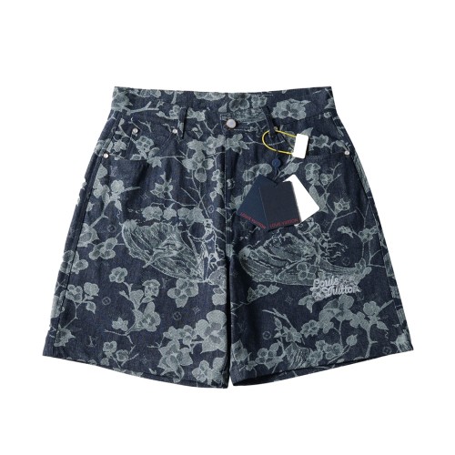 LOUIS VUITTON 2025 New Floral Denim Suit Shorts 250804