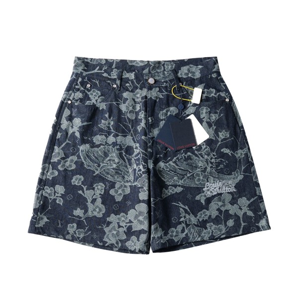 LOUIS VUITTON 2025 New Floral Denim Suit Shorts 250804