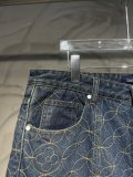 LOUIS VUITTON x Nigo FW25 embroidered workwear 7-point denim shorts 250804