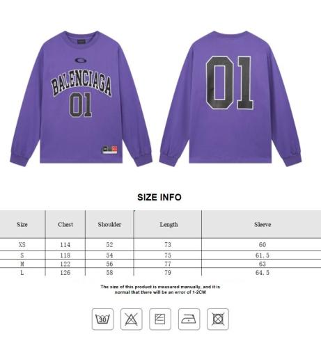 Balenciaga SS25 latest basketball jersey embroidery print long-sleeved T-shirt Purple 250804