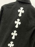 Chrome Hearts Cross Leather Patchwork Embroidered Shirt Jacket 250812