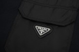 Prada Color-block Patchwork Pocket Hardware Pullover Sweatshirt 250812