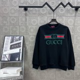Gucci Web Stripe and Double G Logo Embroidered Cotton Sweatshirt 250820