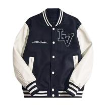 Louis Vuitton FW24 Men's Nylon Baseball Jacket with Leather Sleeves 250820