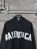 Balenciaga Silver Tape Detail Drop Shoulder Hoodie 250820