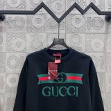 Gucci Web Stripe and Double G Logo Embroidered Cotton Sweatshirt 250820