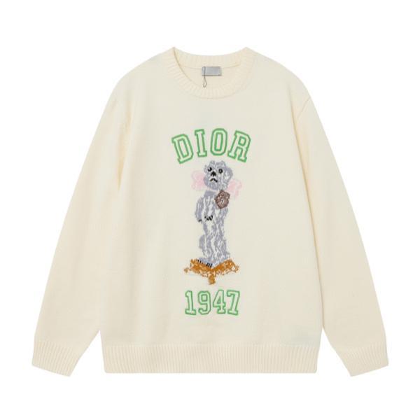 Dior 24SS Animal Pattern Jacquard Round Neck Leisure Long-Sleeved Sweater 250827