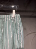 Balenciaga New Paris Family Striped Light Green Tie-Dye Fabric Pants 250827