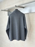 Burberry TB Argyle Leather Collar Half-Zip Long-Sleeve Polo Shirt 250903
