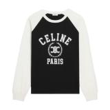 Celine 25FW New Wheat Triomphe Flocked Raglan Long-Sleeve T-Shirt 250903