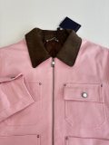 Louis Vuitton 25FW New Khaki Coat with Pink Collar Jacket 250903