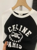 Celine 25FW New Wheat Triomphe Flocked Raglan Long-Sleeve T-Shirt 250903