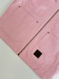 Louis Vuitton 25FW New Khaki Coat with Pink Collar Jacket 250903