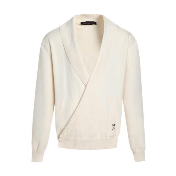 Louis Vuitton Hand-Stitched Micro Logo Wool Cardigan Sweater250909
