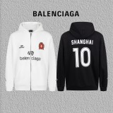 Balenciaga Badge and Letter Embroidered Print Drawstring Jacket 250909