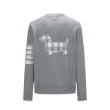 Thom Browne Back Jacquard 4-Bar Stripe V-Neck Knit Cardigan Sweater 250909