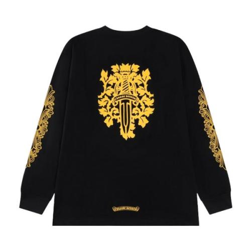 Chrome Hearts 25SS Lemon Yellow English Print Long-Sleeve Shirt 2509023
