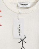 Thom Browne Classic Flame Jacquard Color-Block 4-Bar Stripe Wool Sweater 2509023