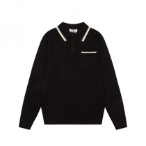 Hermes Color-Block Pocket Long-Sleeve Knit Polo Shirt 2509023