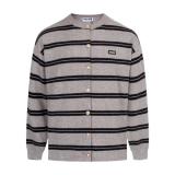 Miu Miu Small Embroidered Logo Striped Knit Jacket 251015