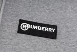 Burberry Check Panel Leather Logo Patch Hooded Sweatshirt 251015