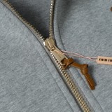 Miu Miu Letter Appliqué Air Layer Zip Jacket 251015