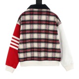Thom Browne 4-Bar Stripe Panel Varsity Jacket 251029