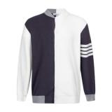 Thom Browne Split 4-Bar Stripe Knit Cardigan 251029